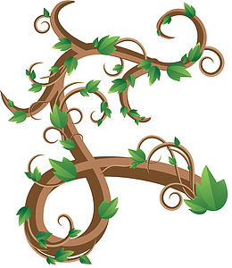 藤蔓矢量卡通风格常春藤