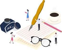 手绘2.5d学习钢笔字插画设计