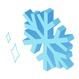 一个手绘的蓝色雪花
