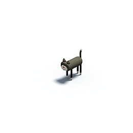 可爱的黑色3D动物