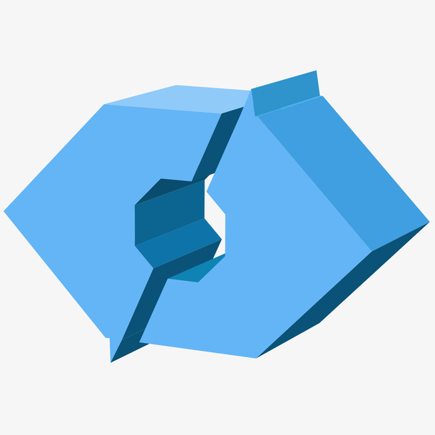 蓝色立体隐蔽工程卡通25d图标