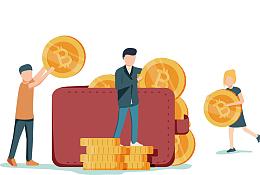 钱包和比特币矢量图