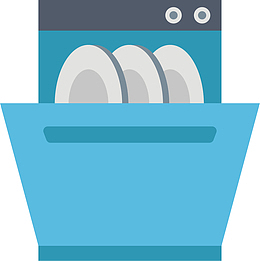 矢量图全自动洗碗机