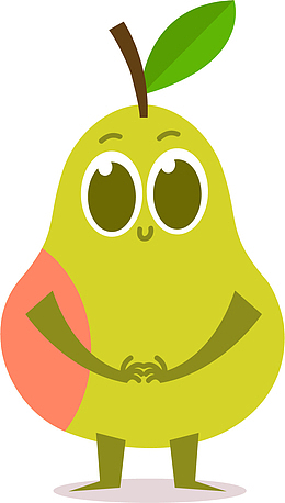 矢量图可爱卡通梨子人物
