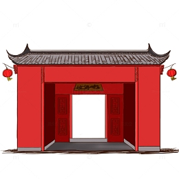 中国风春节房屋元素