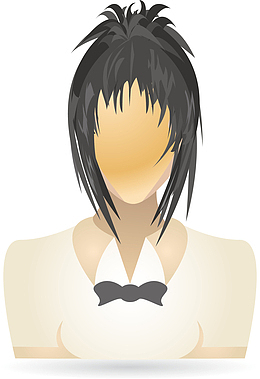 矢量卡通女服务员素材