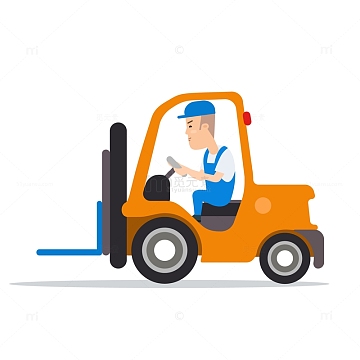 开着叉车的理货员设计