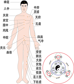 手绘人体经脉设计素材