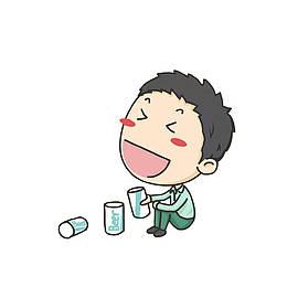 卡通喝酒的新兵素材