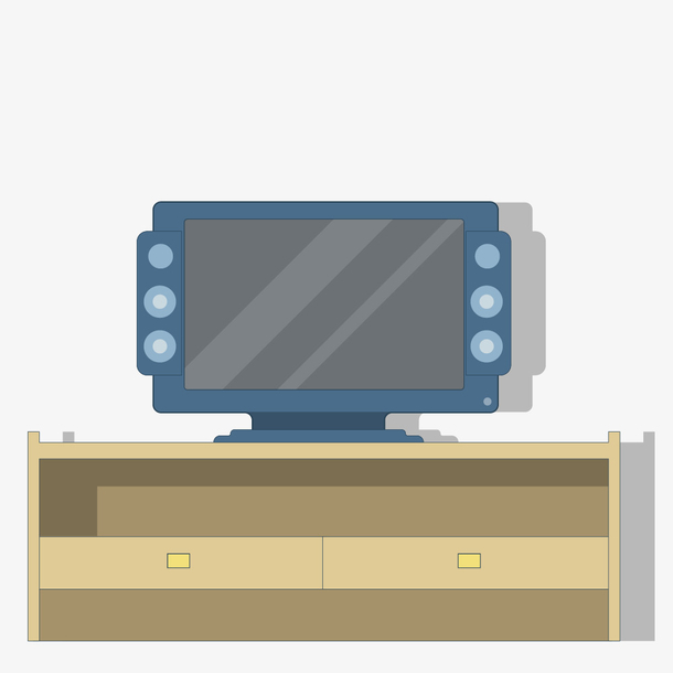 卡通手绘电视柜子