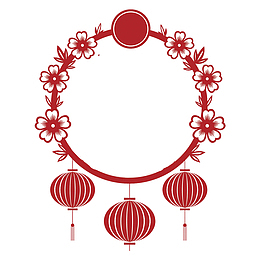 2019年猪年剪纸风边框