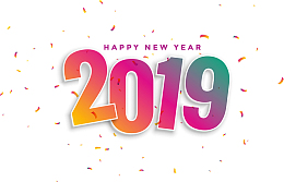 渐变色彩带2019新年