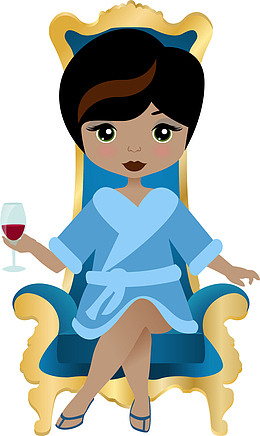 坐在沙发上喝红酒的女人