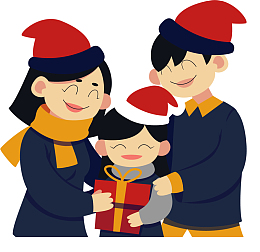 圣诞节快乐一家三口
