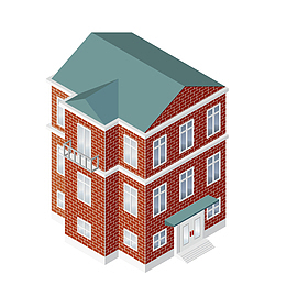 一座三层的红砖房子