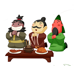 手绘古代桃园三结义人物