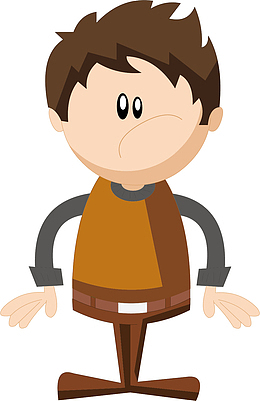 矢量图歪嘴的男孩