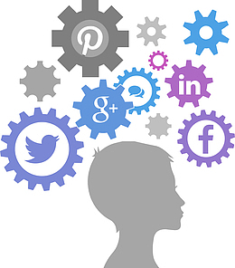 手绘卡通男士头像剪影