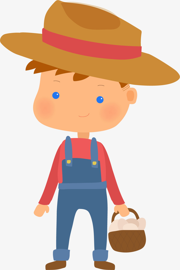 矢量图可爱的农家男孩