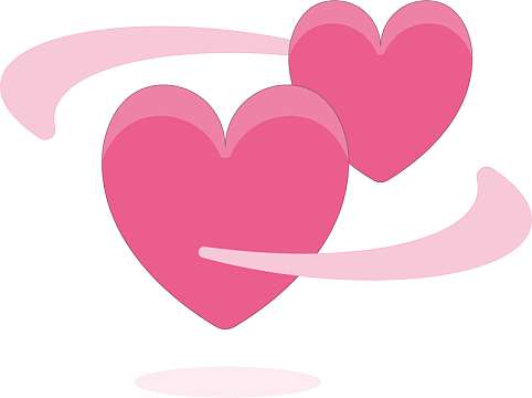 矢量图两个粉色爱心
