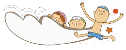 水里冲浪的孩子