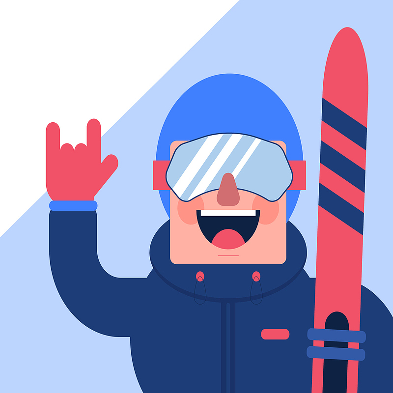 滑雪运动宣传矢量海报设计