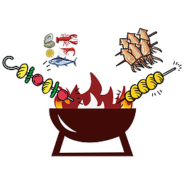 复古烧烤请你撸串美食海报