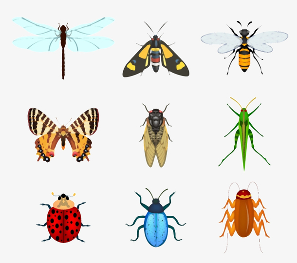 彩色卡通昆虫元素素材免费下载_觅元素