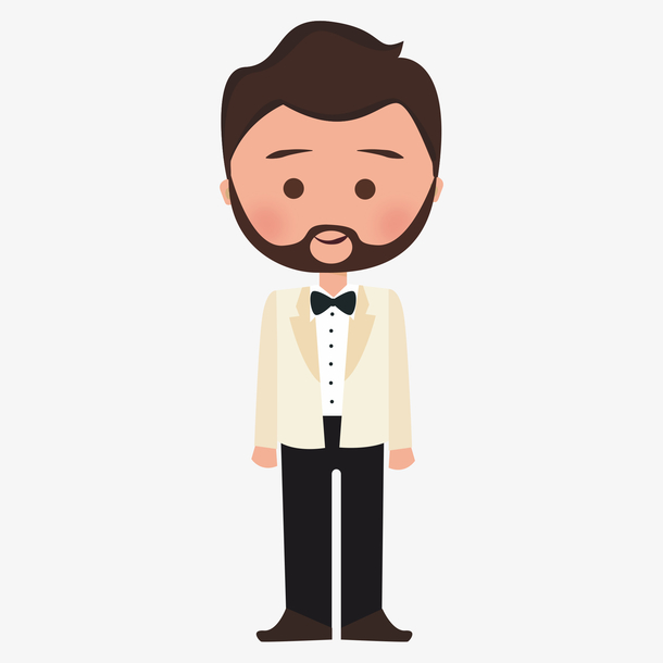 穿白色西装的男子