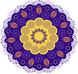 深蓝色宗教节日花纹