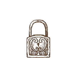 矢量复古手绘五金锁具