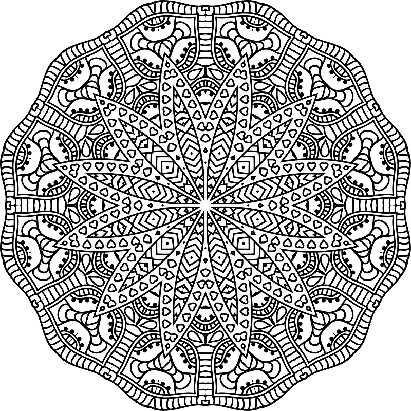 手绘螺旋花纹图案图