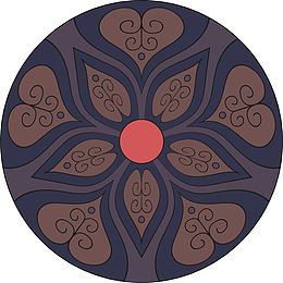 深色圆形时尚复古花纹