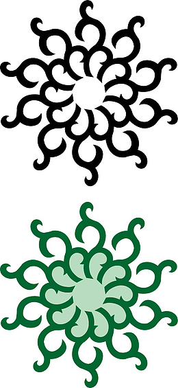 绿色菊花瓦当花纹
