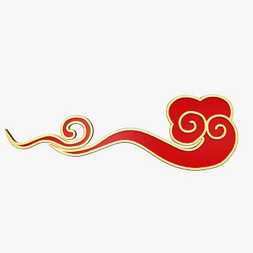 云装饰元素(1000x1000)c4dpng红色喜庆c4d祥云展台元旦精品海报背景