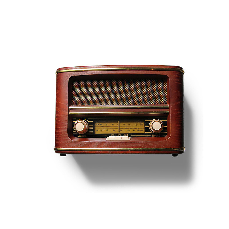 复古棕红收音机