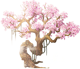 桃树素材，图案元素，几何元素，png元素