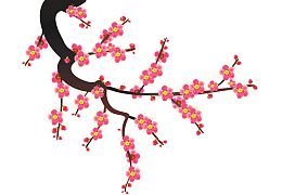 矢量图粉色的梅花素材