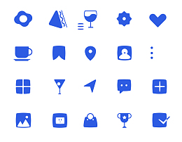 蓝色线型网页UI图标的icon