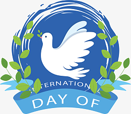 卡通和平鸽和平日