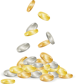 金币和银币矢量图
