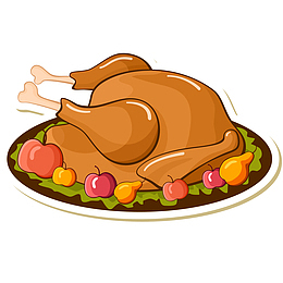 美味烤火鸡免抠PNG