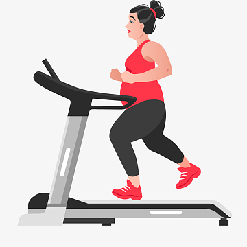 跑步机上的女性人物