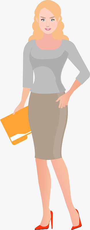 金发卡通女人矢量图