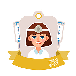 卡通护士劳动节标签设计