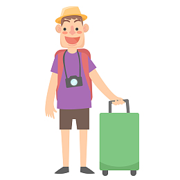 拉着行李箱的旅游人物设计