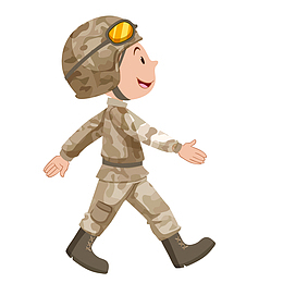 走路的军人设计矢量图