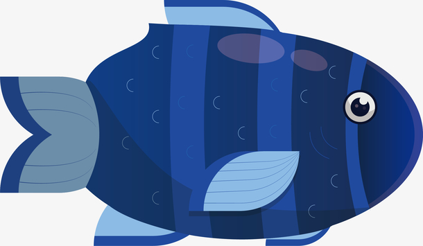 可爱卡通蓝色观赏鱼矢量素材