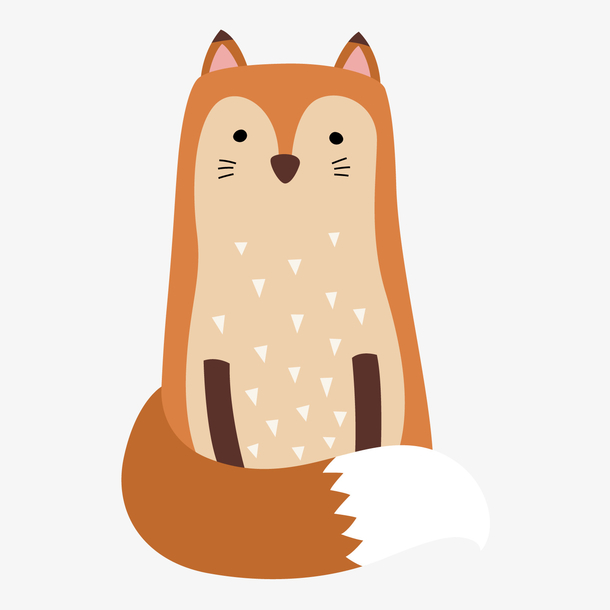 一只手绘的卡通狐狸