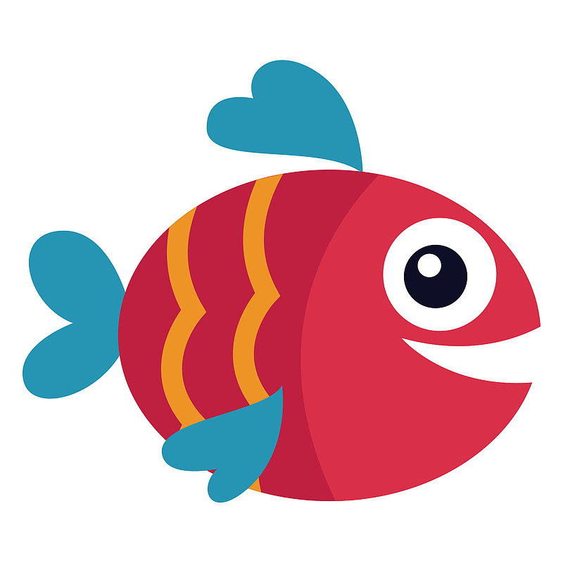 卡通世界海洋日红鱼png元素